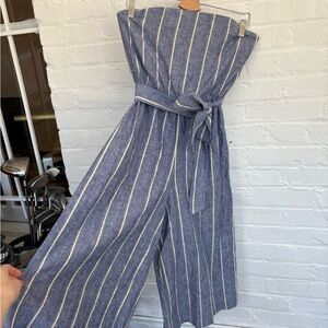 Alice & Olivia Striped Blue Jumpsuit